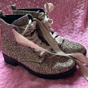 Glitter combat style dance boots 7